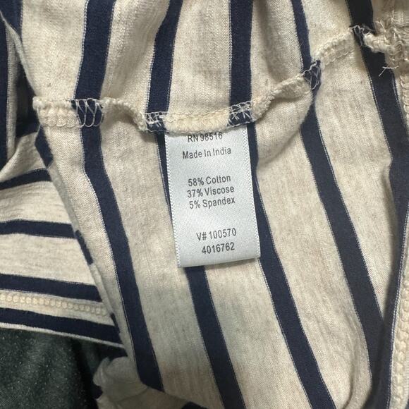 Coldwater Creek Breton Stripe Top Beaded sequins Shirt Size S/8 Nautical Anchor - Picture 8 of 8